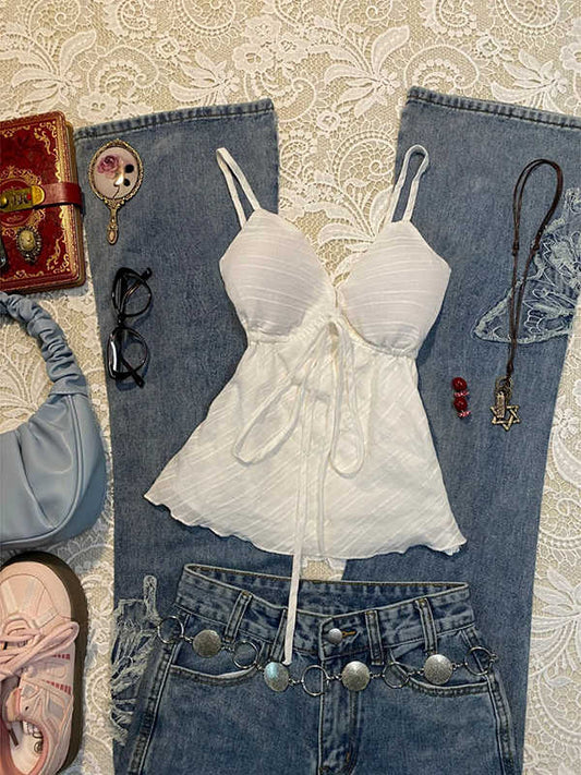White Bow Tie Vest