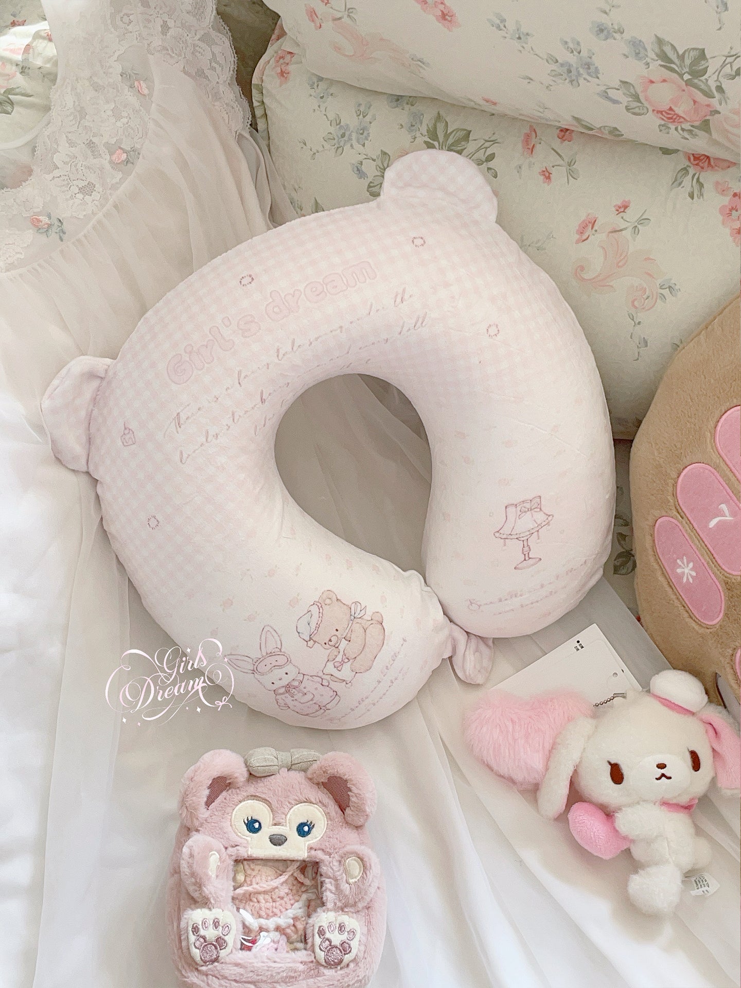 Girl's Dream Pink U-shaped Pillow