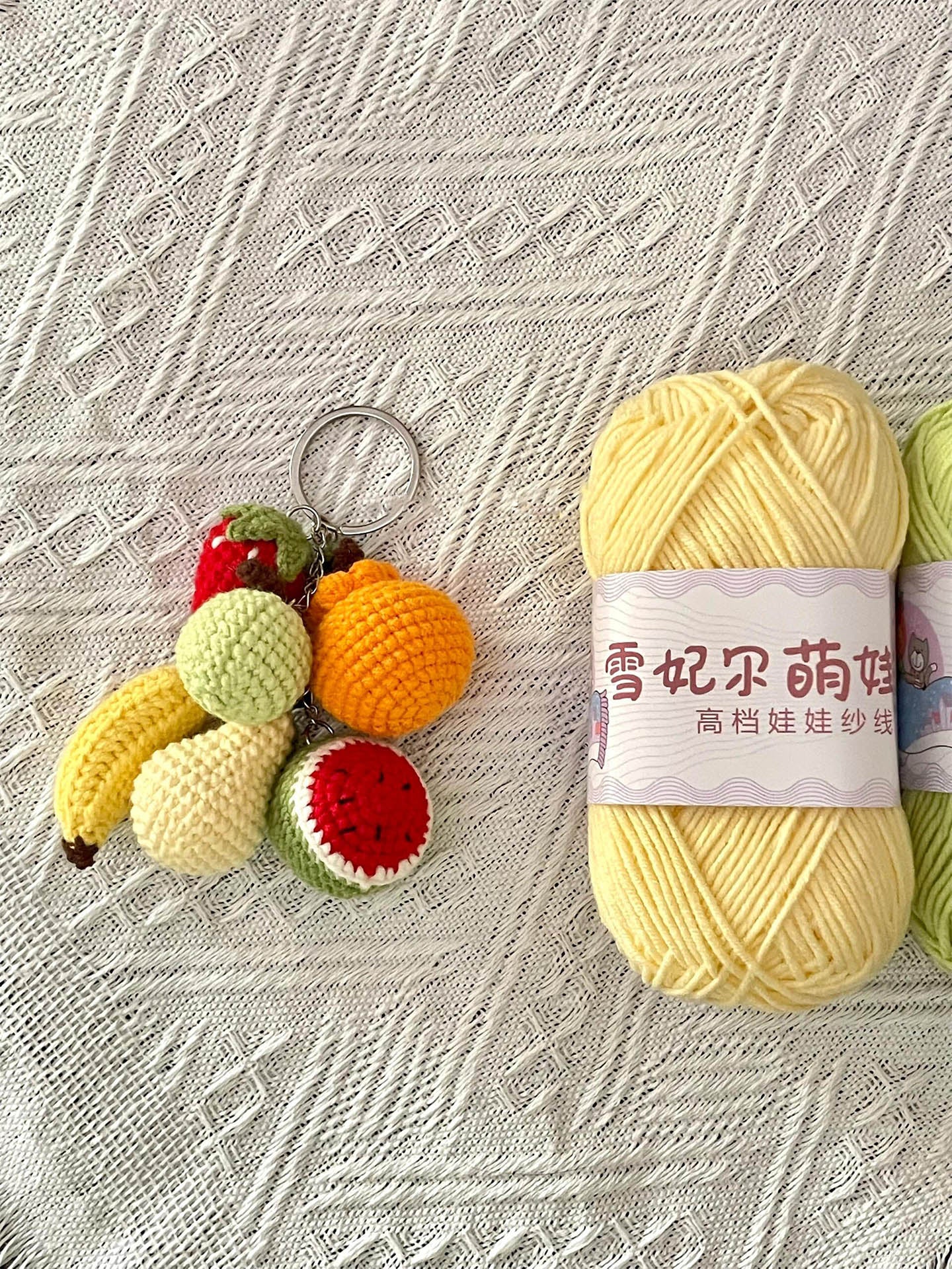 diy crocheted bunch of fruit pendant kit