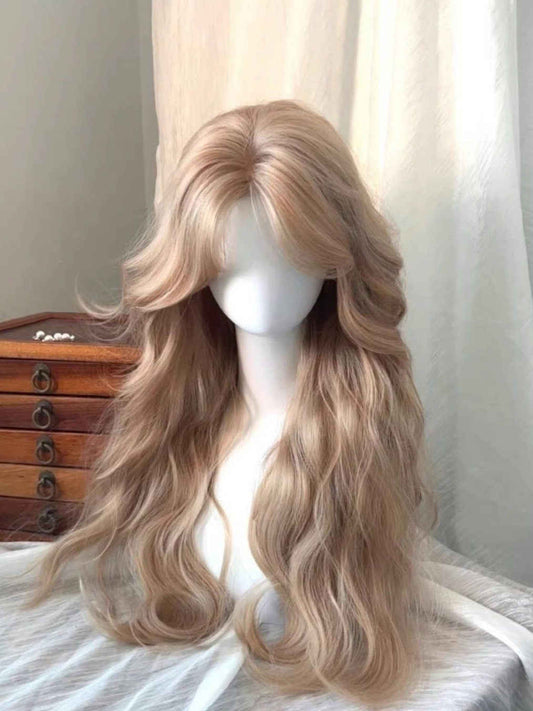 Milky Golden Long Curly Wig