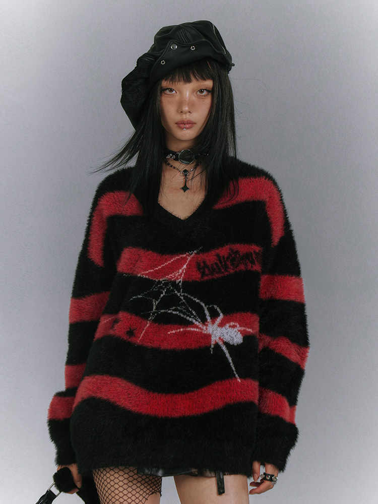 Grunge Striped Punk Sweater