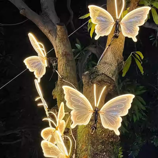 Outdoor waterproof glowing butterfly lamp