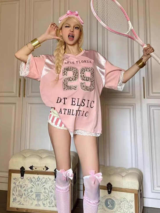 Retro V-neck Jersey Tee