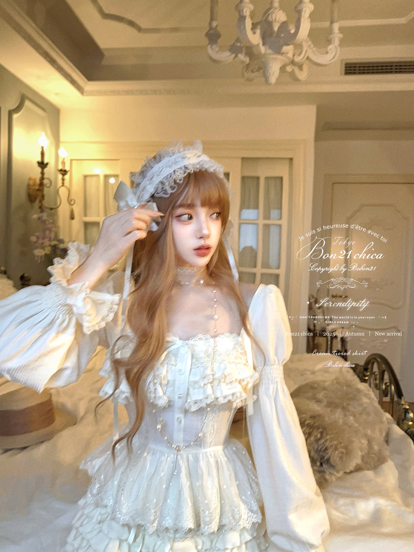 Lace vintage princess long-sleeved shirt