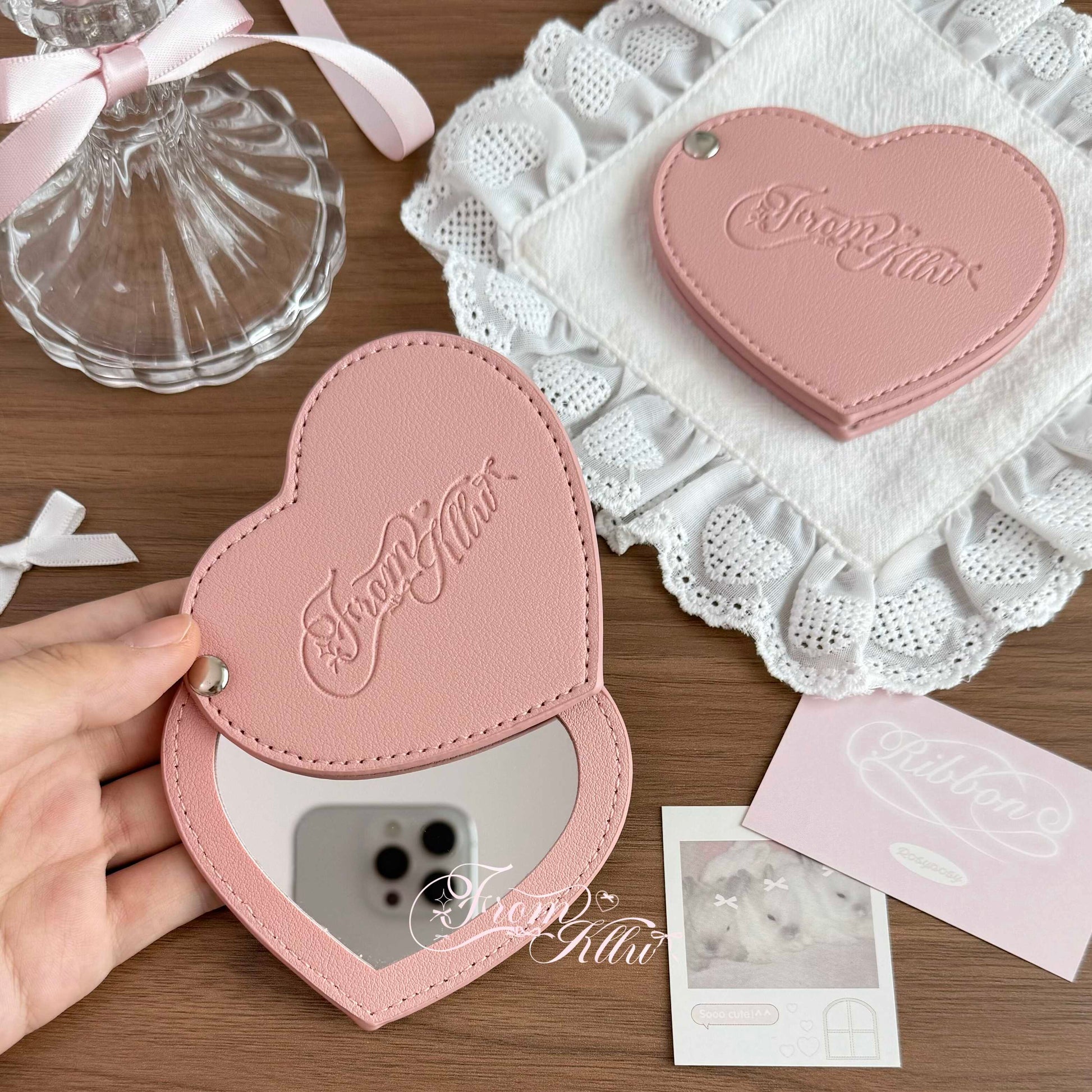 kawaii heart small mirror