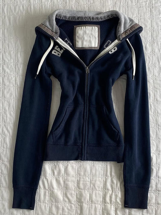 retro y2k blue sweatshirt jacket