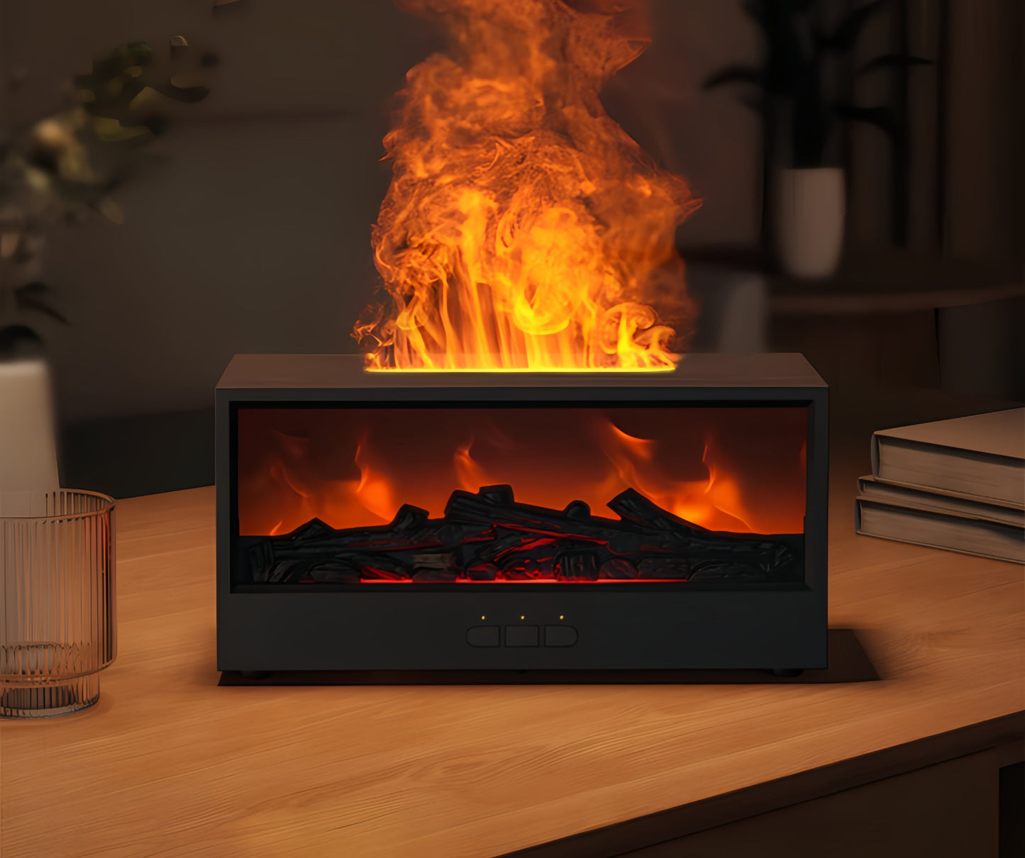 Fireplace flame lamp humidifier