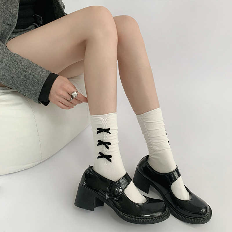 Dark Coquette Bow JK Socks