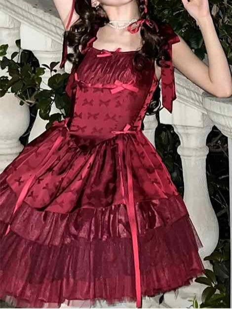 Red Lolita Ballet Princess Fluffy Dress