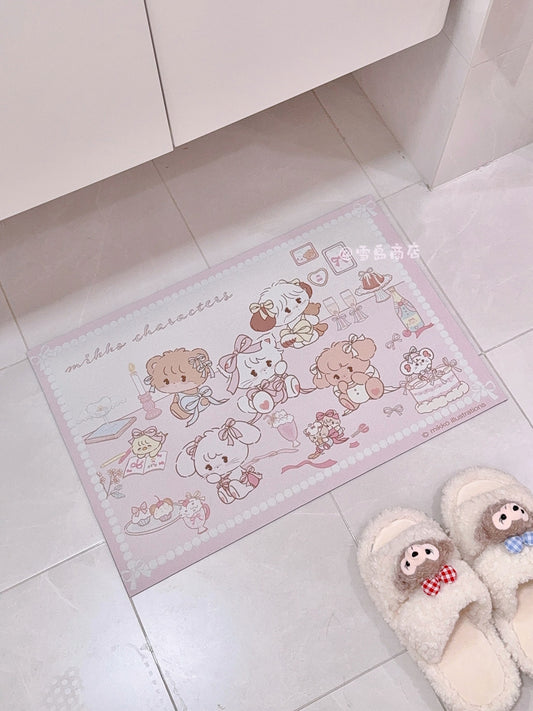kawaii pink bathroom diatom mud absorbent floor mat