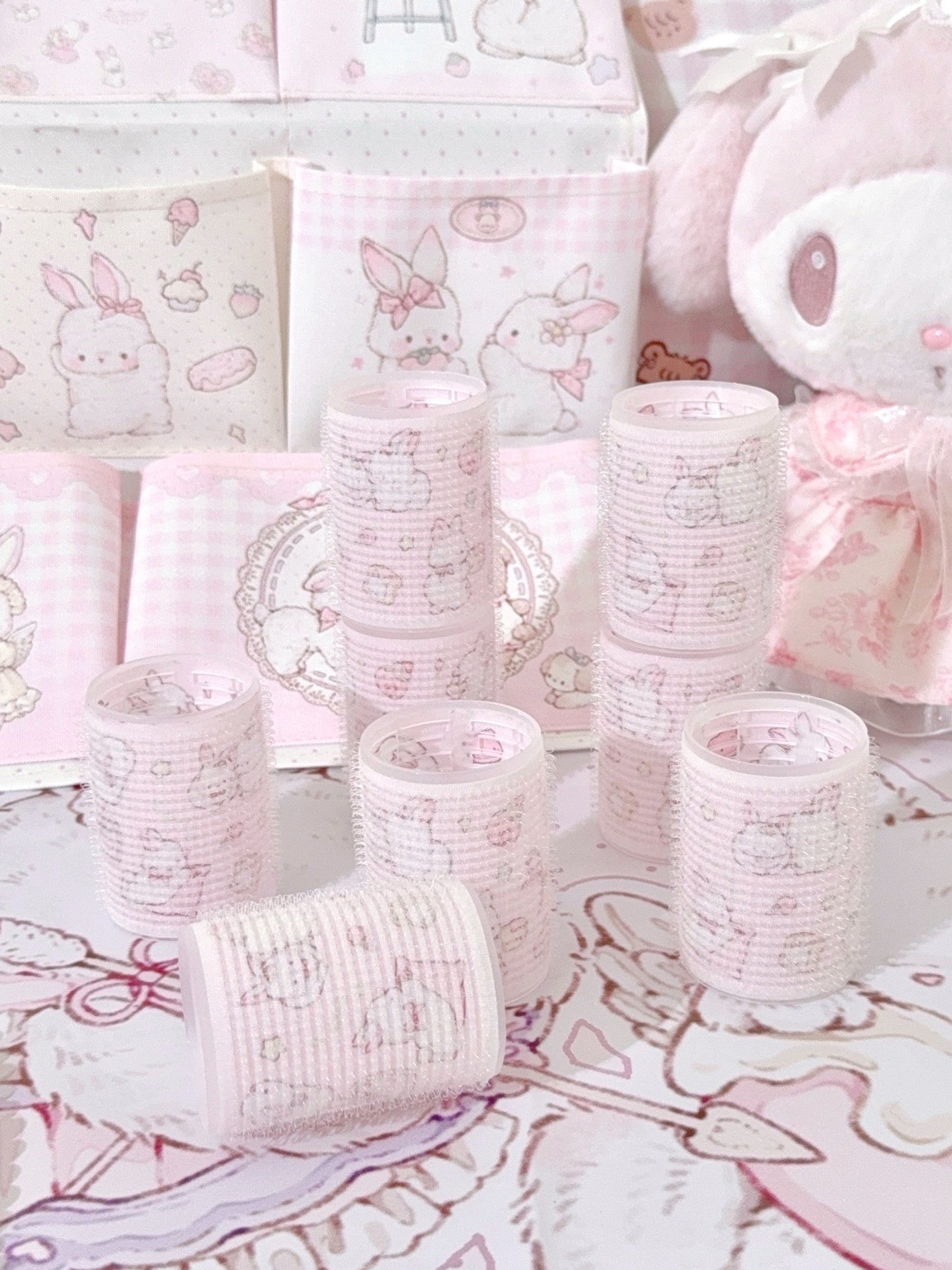 kawaii styling plastic hair curlers