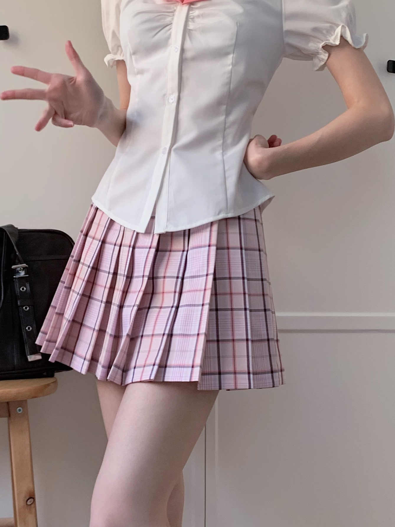 JK A-line Plaid Skirt