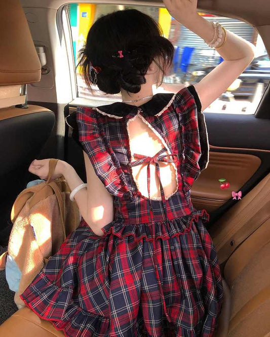 Academy Red Plaid Doll Dress