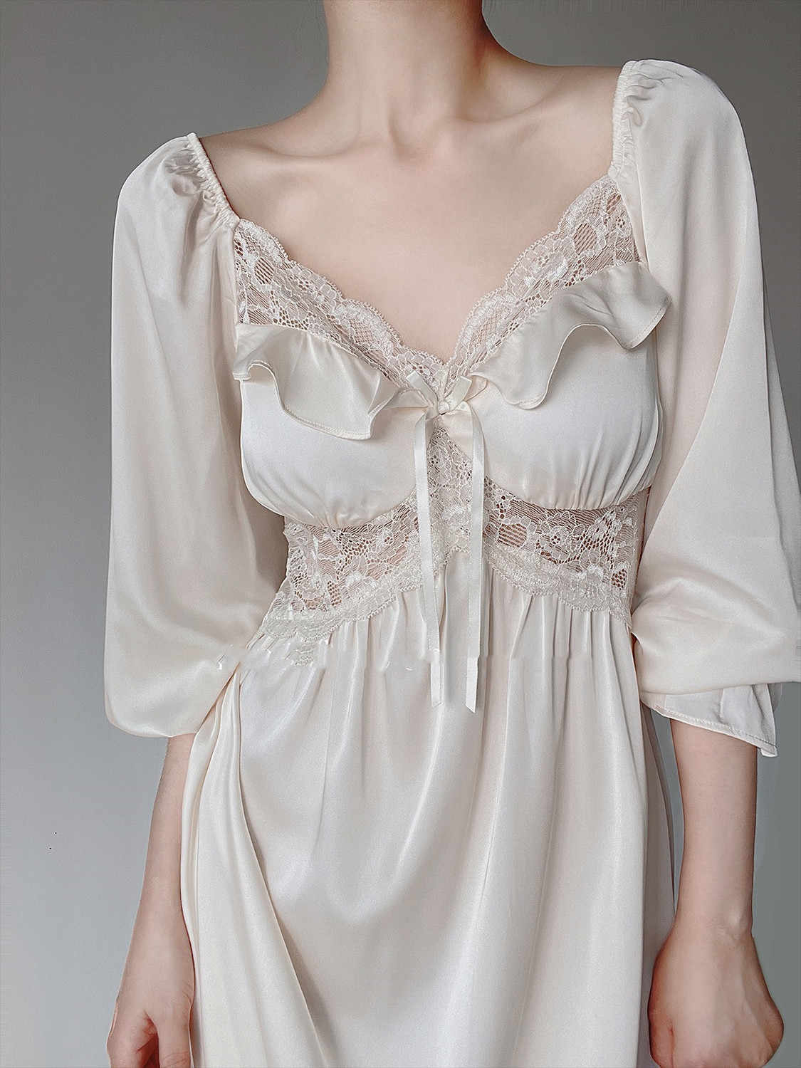 French Silk Lace Nightgown