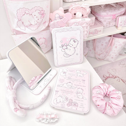 kawaii portable folding makeup mirror
