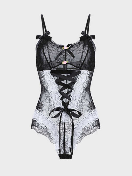 Bow Straps Mesh Lingerie