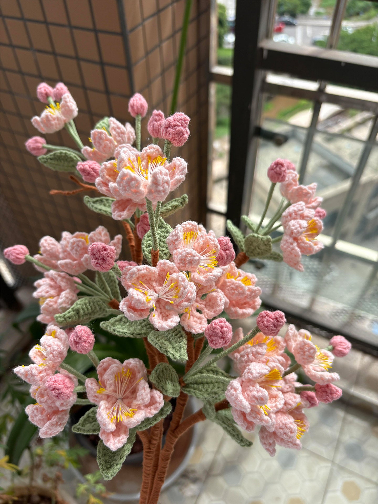 diy woolen begonia flower