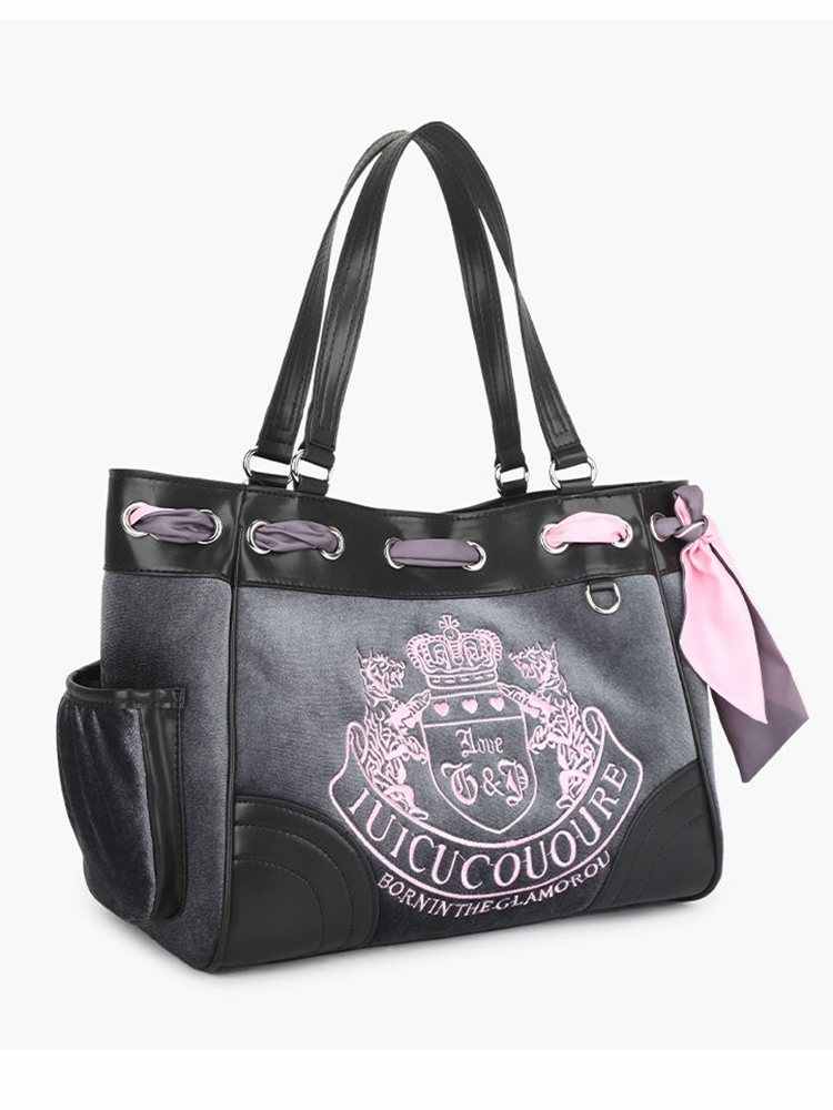 Y2K Plush Velvet Preppy Tote Bag