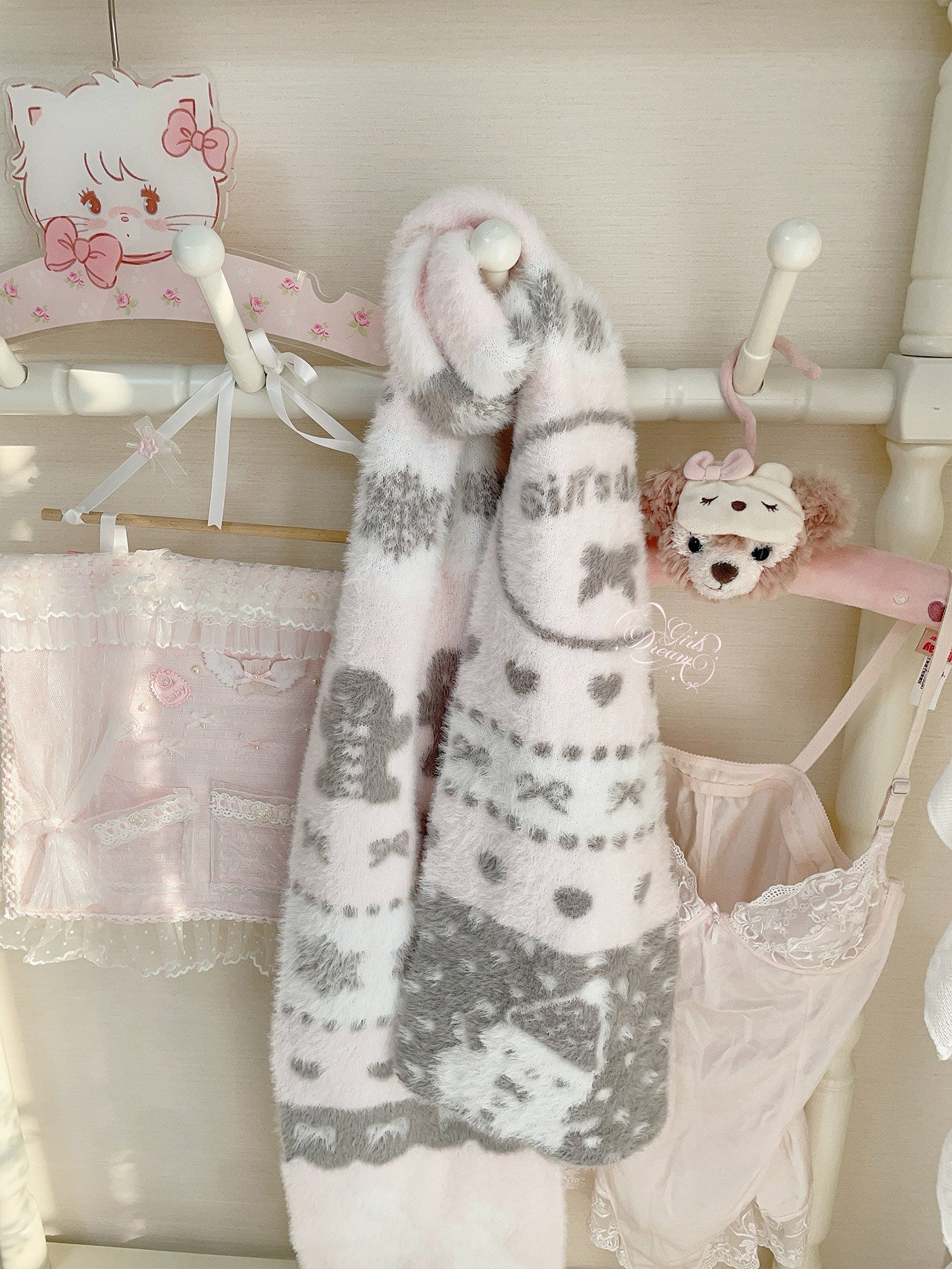 Winter bunny kawaii scarf