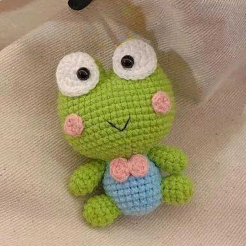 DIY wool Cute frog bag keychain