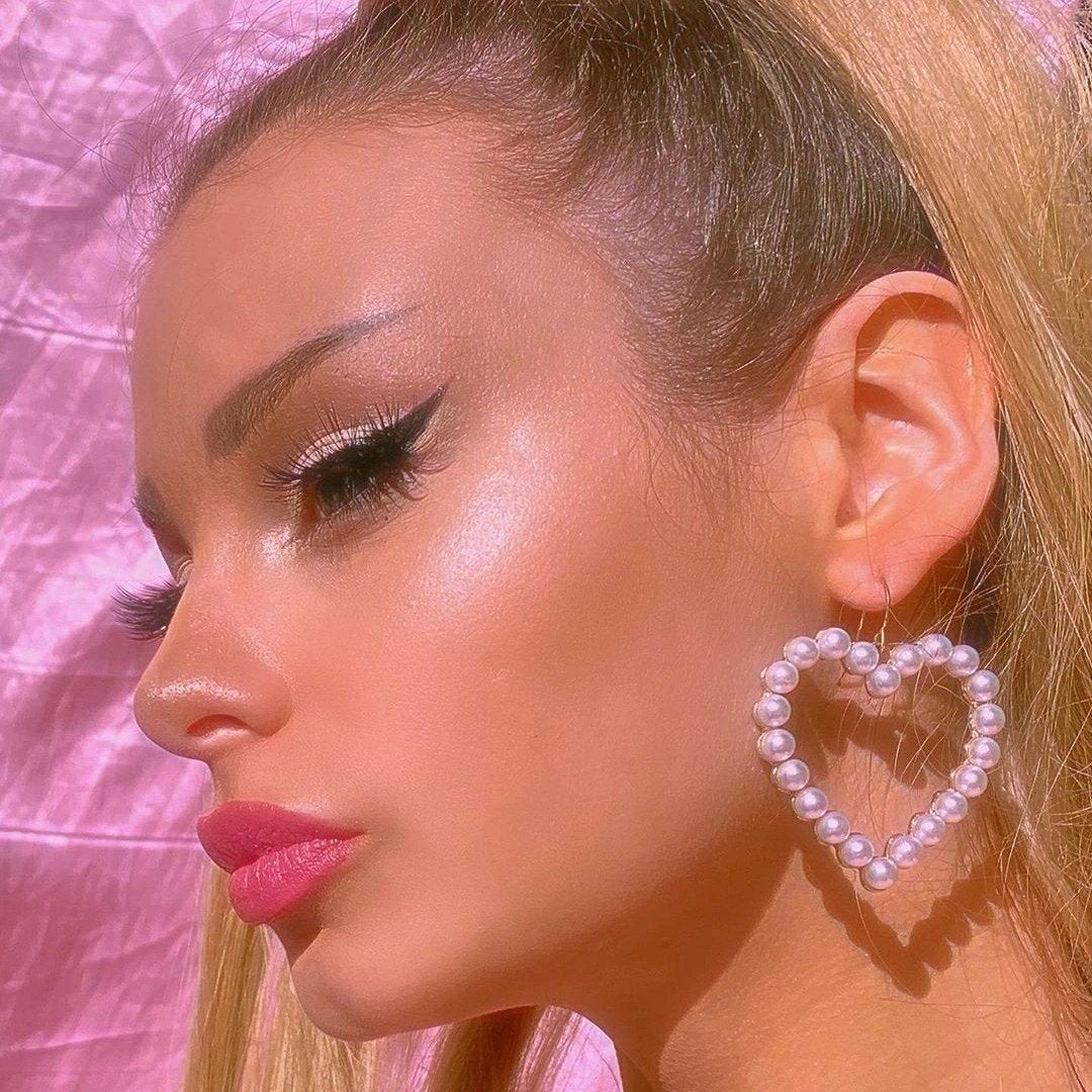 hearts pearls kawaii earrings