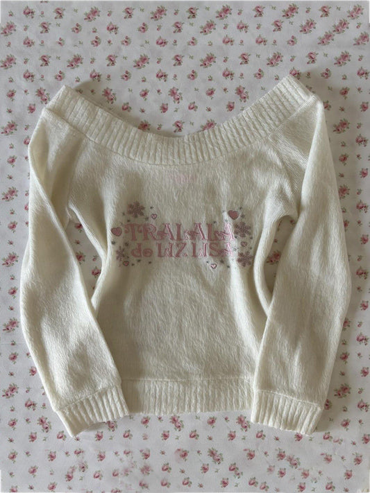 retro pink letters sweater