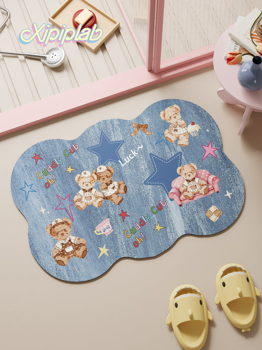 kawaii water absorbent and non-slip bathroom mat