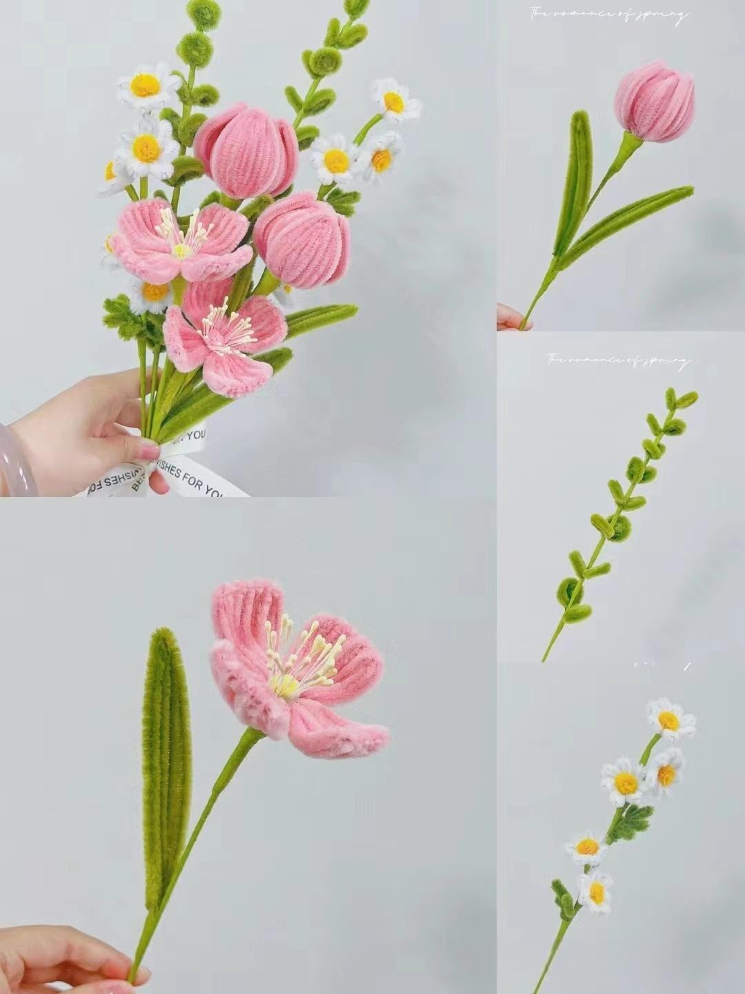 handmade twist stick flowers bouquet