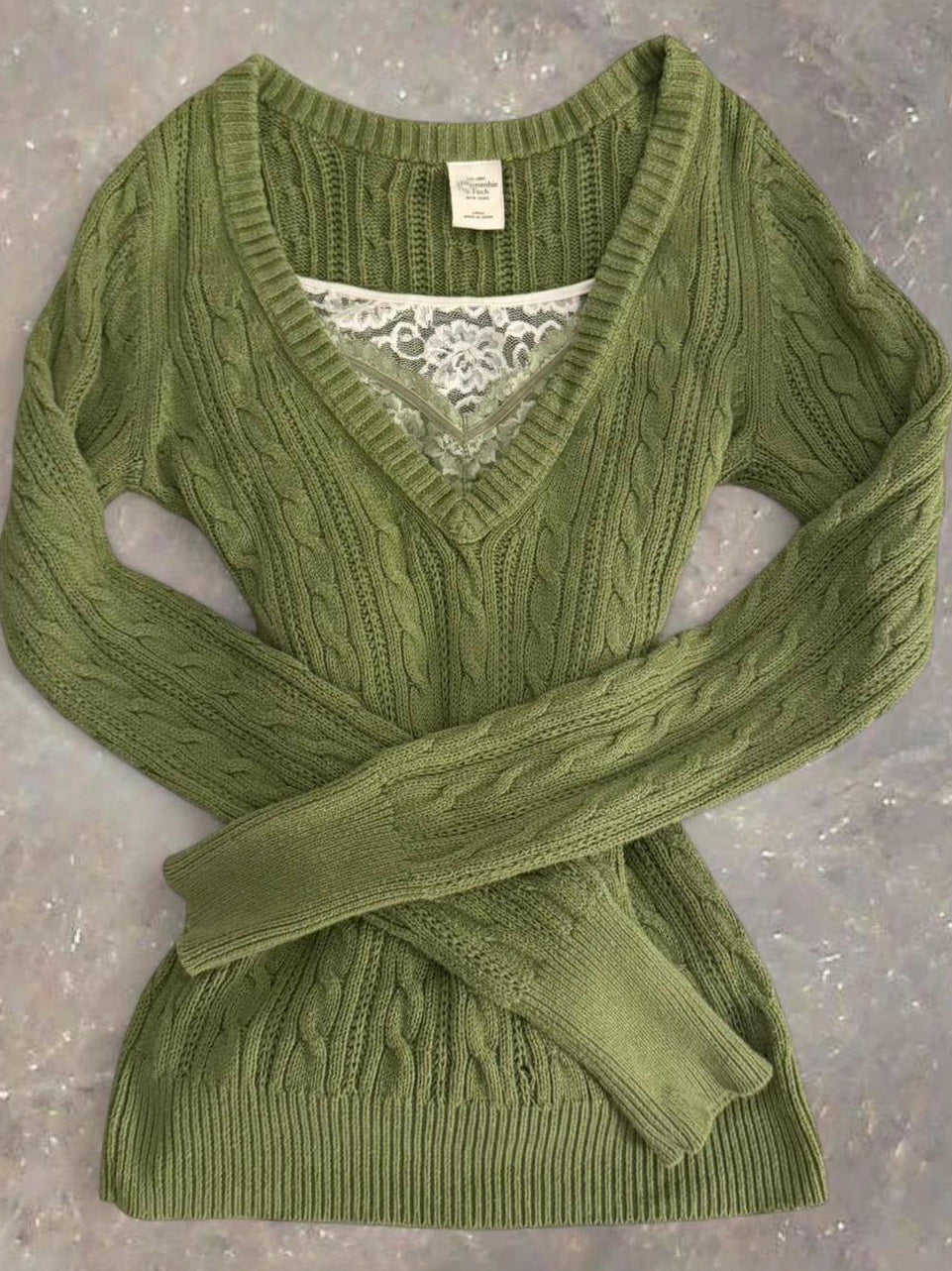 y2k vintage fake two-piece knitted sweater