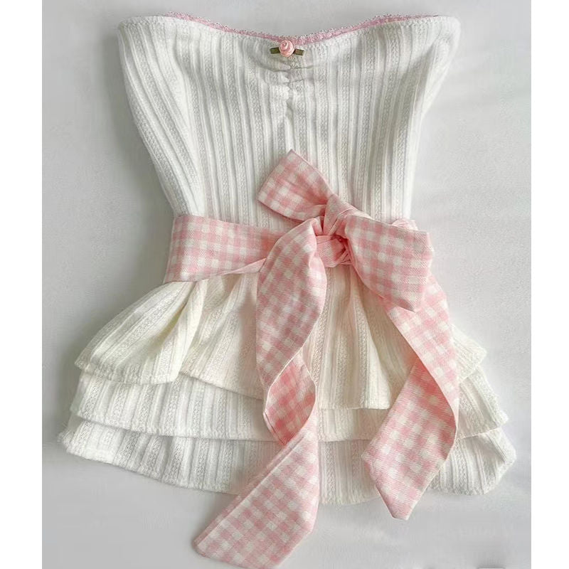 White Bow Tube Top