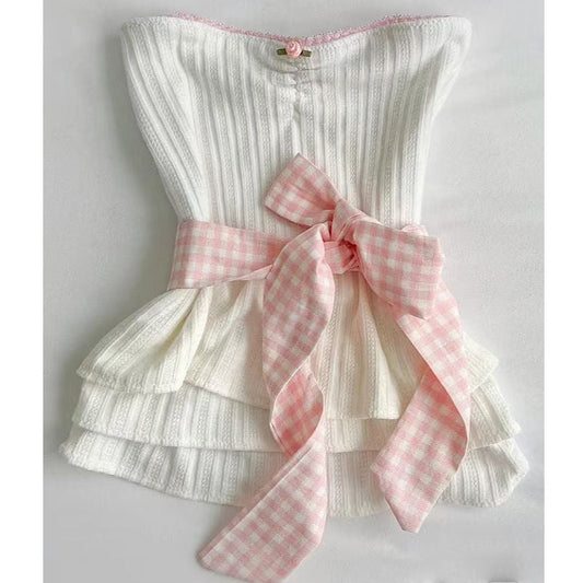 White Bow Tube Top