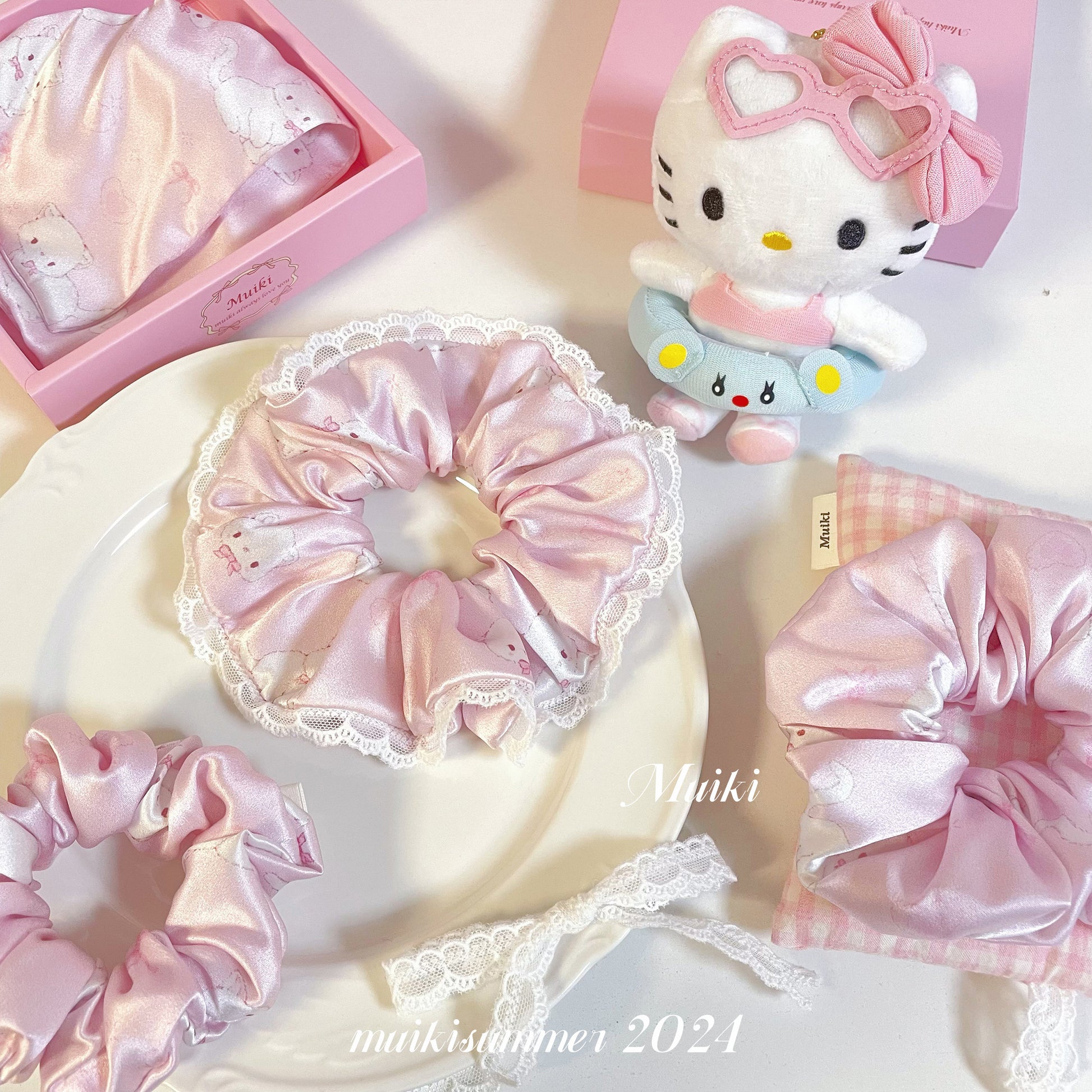 kawaii silk hair tie