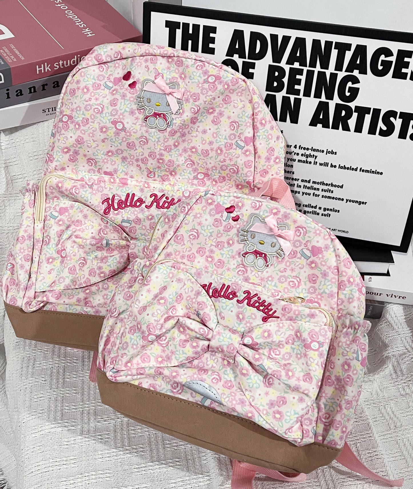 sweet and cute girly heart backpack