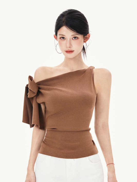 Oblique Strap Asymmetric Tank Top