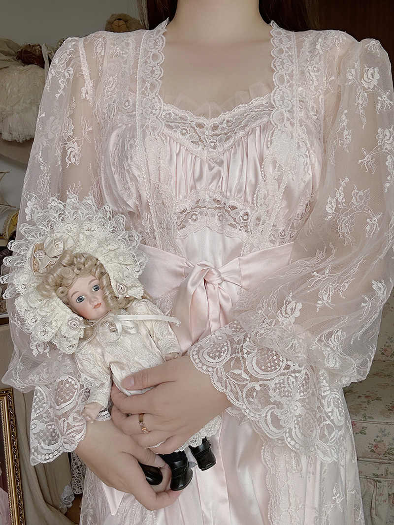 Retro Style Robe Princess Princess Retro Lace Nightgown – By Coquette