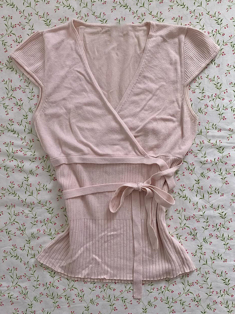 coquette v-neck shirt