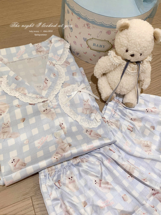 Soft Girl Kitten Pajamas
