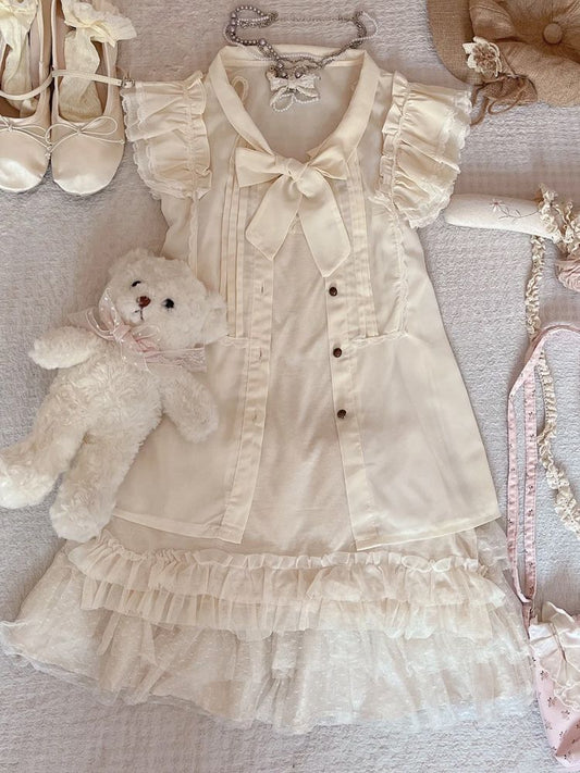 Sweet and cute baby doll collar dress set