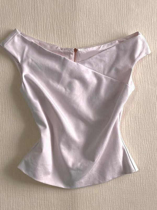 Pink One-shoulder Vest