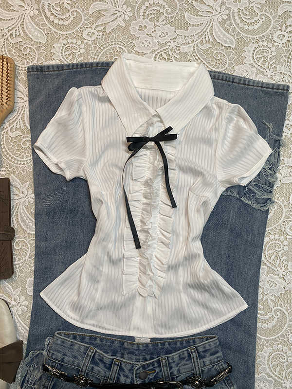 Vintage White Striped Shirt
