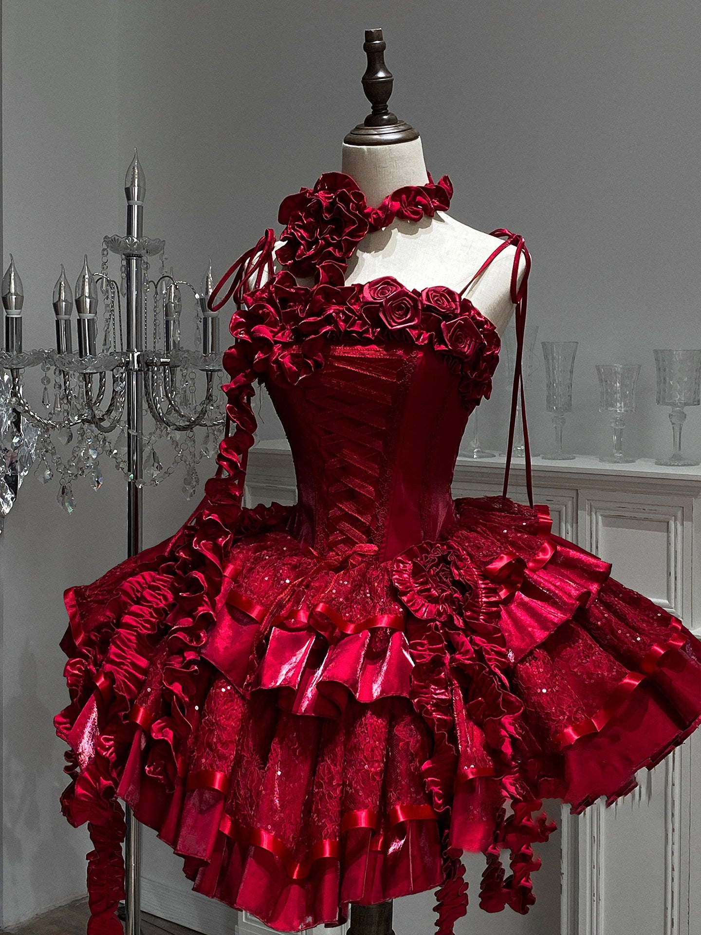 roses gothic cake dress