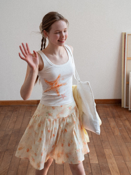 White starfish print cami