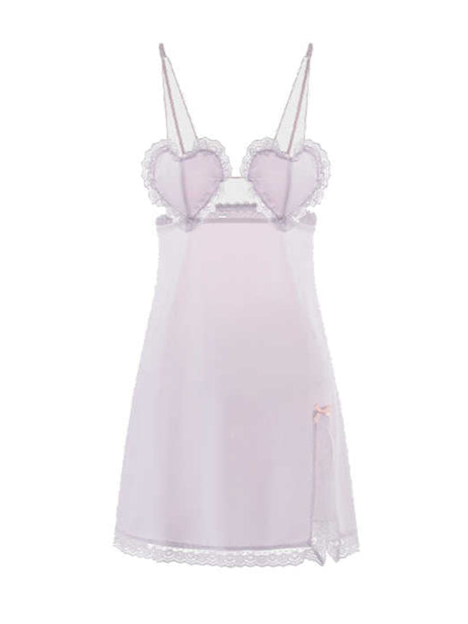 Heart Shape Velvet Suspender Nightgown