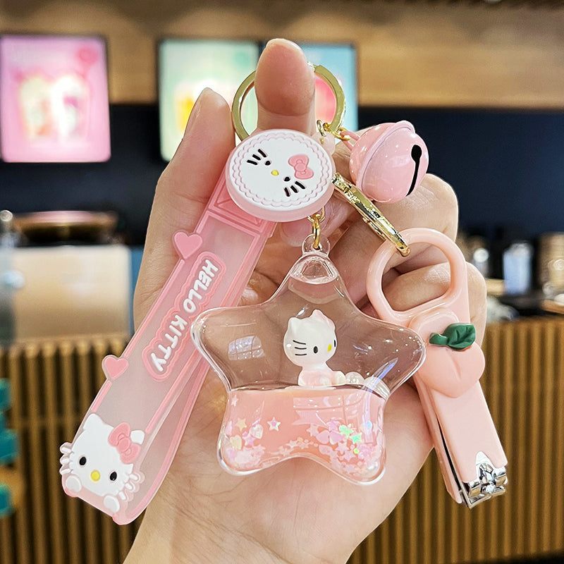 Cute KT quicksand keychain