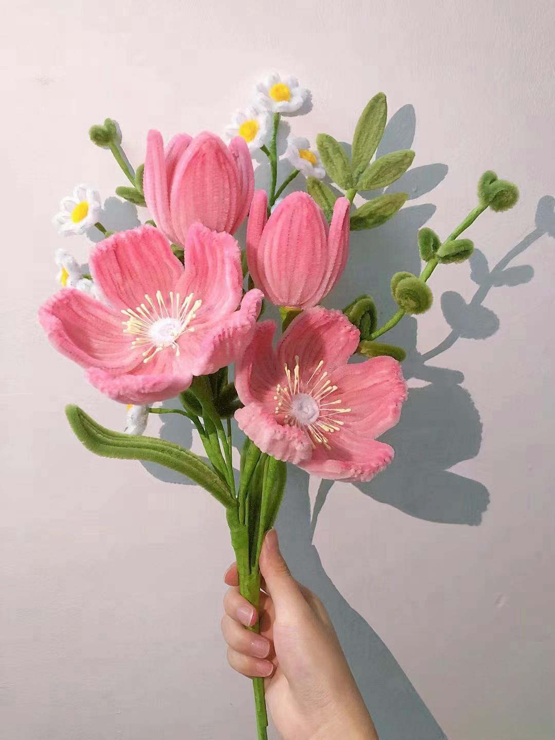 diy Twist stick tulip bouquet