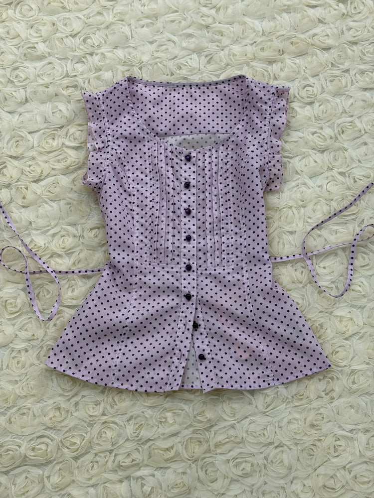 purple polka dots tank top