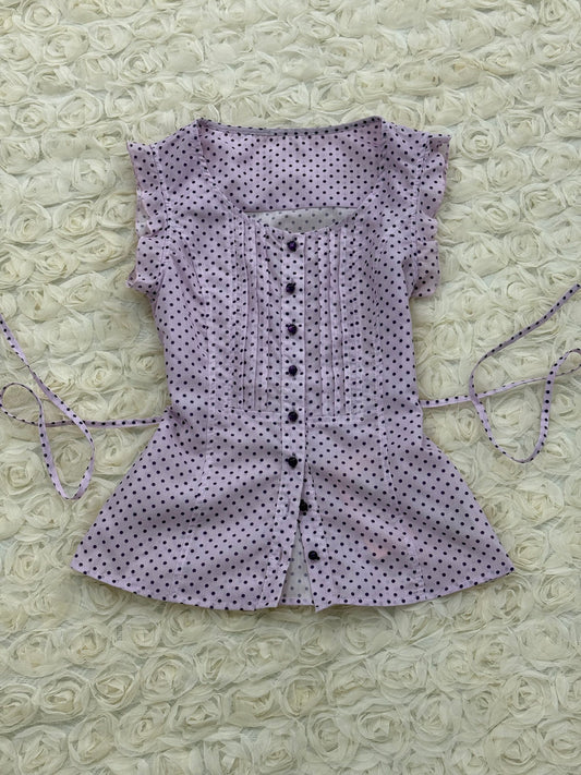 purple polka dots tank top