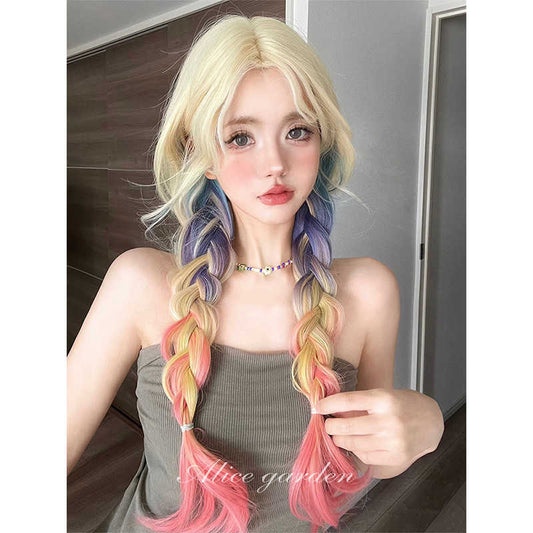 Dream Rainbow Gradient Curly Wig
