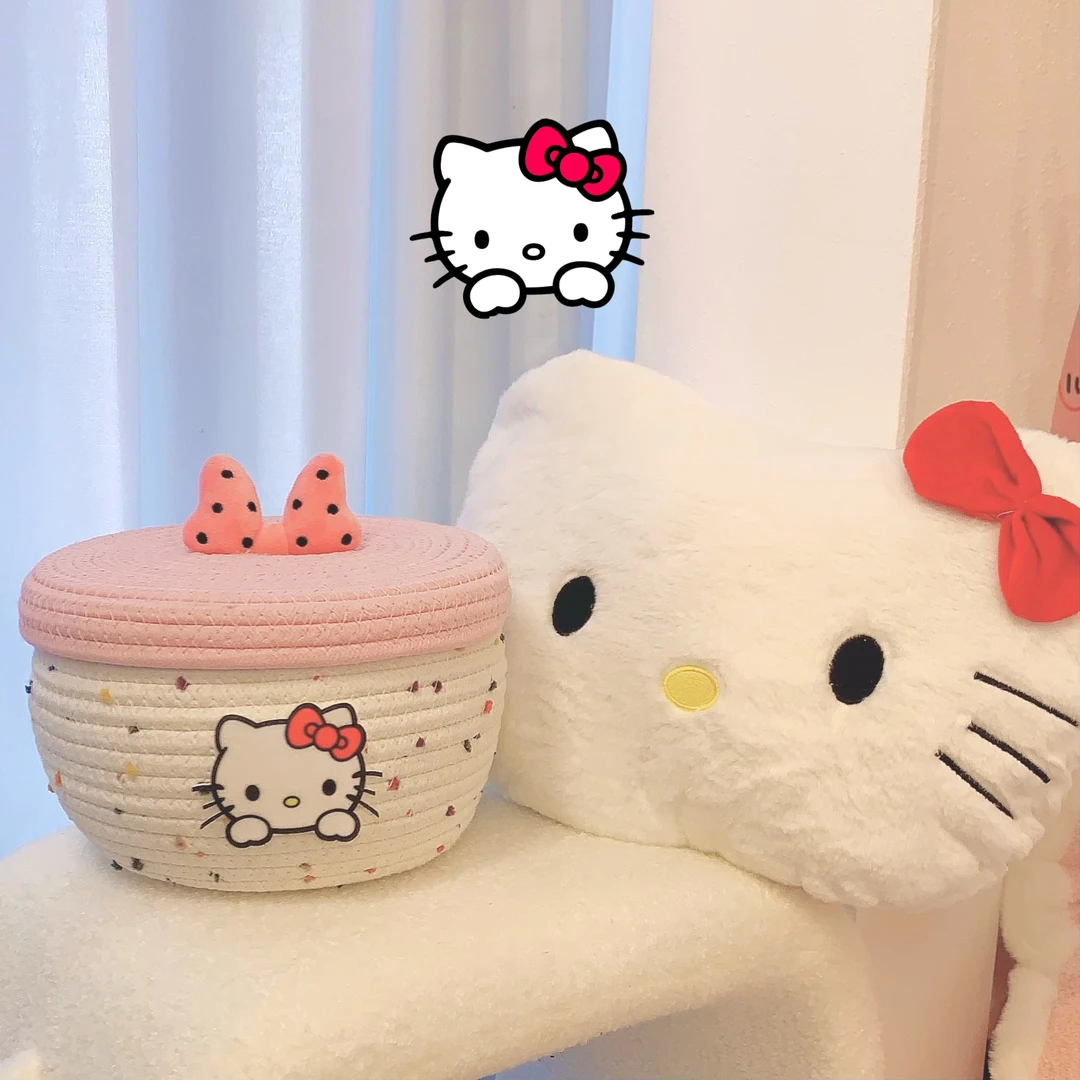 Cute cotton woven storage basket