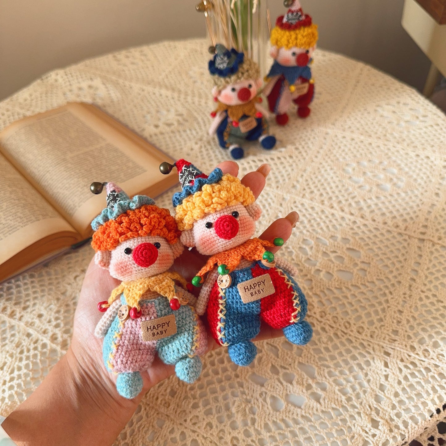 diy woolen Retro clown doll